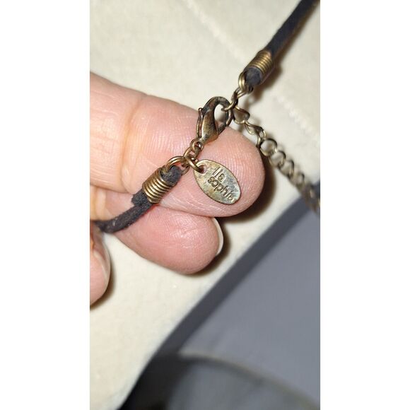 Artsy Lia Sophia Amber Glass Pendant Necklace Bohemian Exotic Fashion - Picture 6 of 11